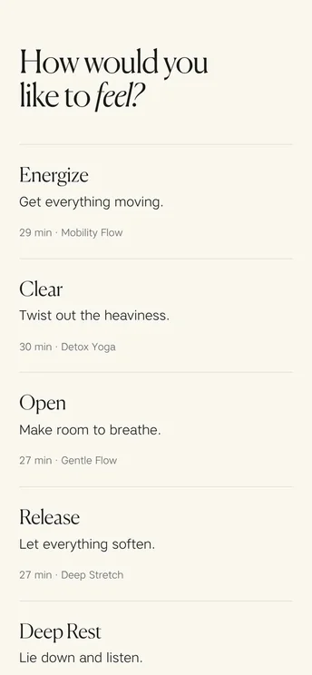 The Wellbeing Menu